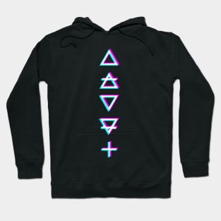 Glitched Alchemical Element Symbols Hoodie